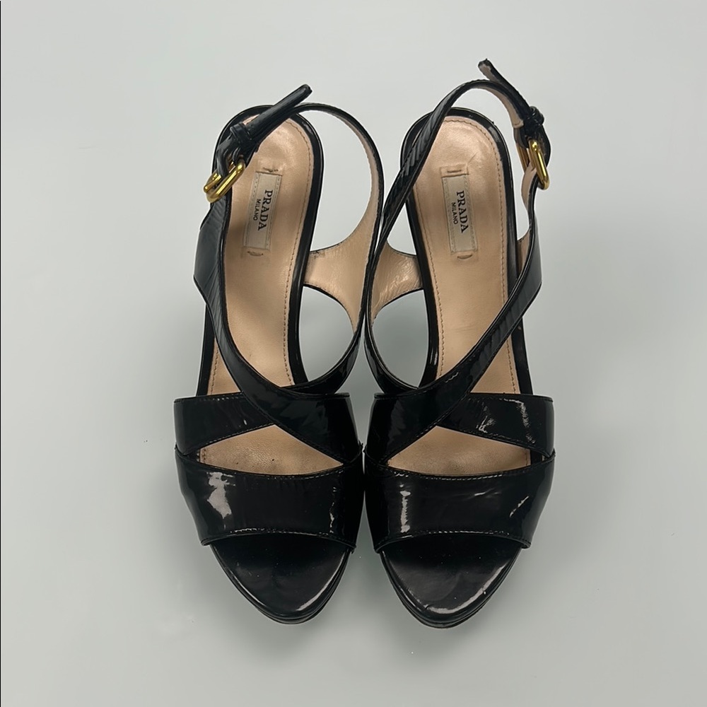 Prada black platform sandals